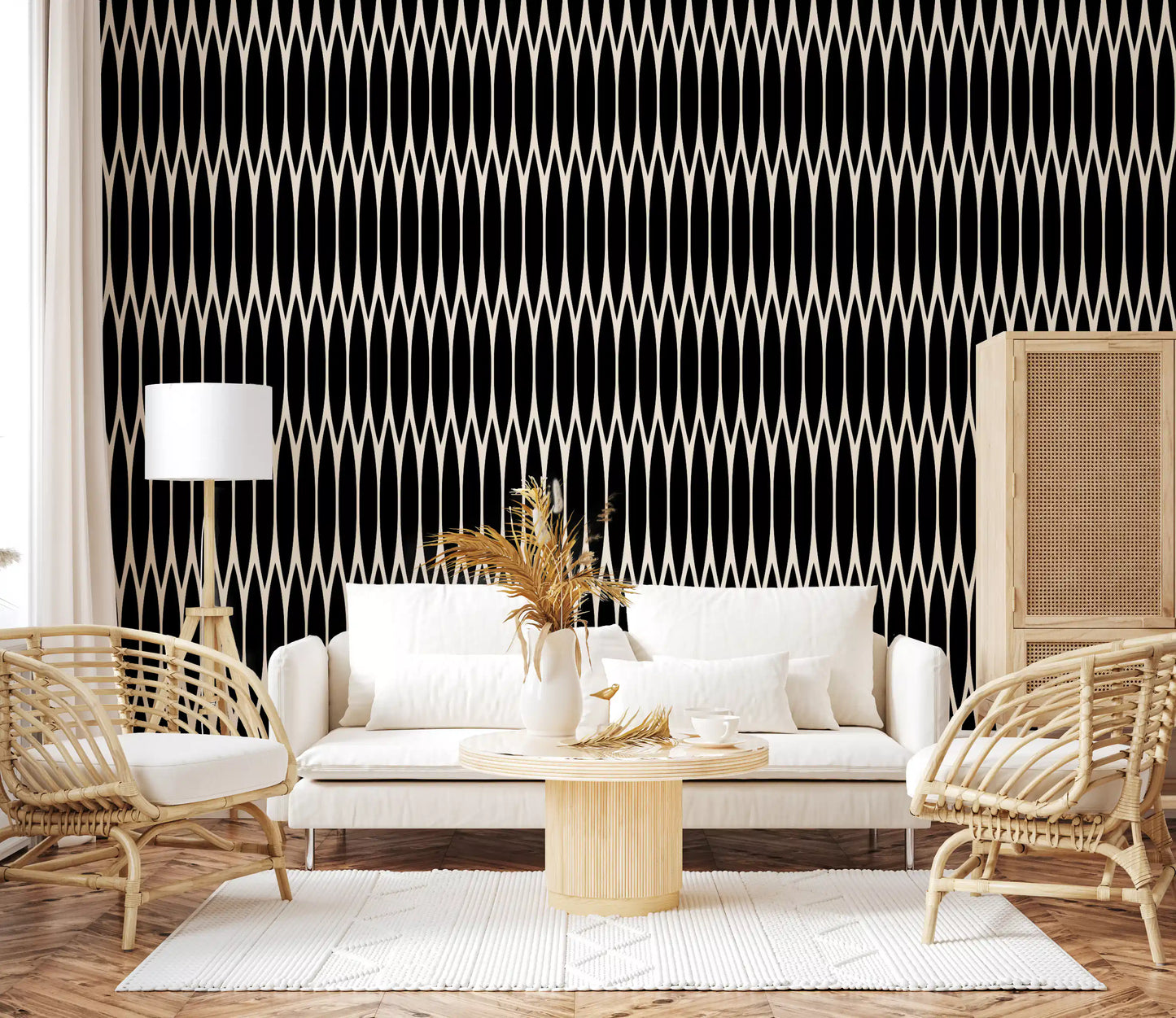Minimalist Vertical Geometric Lattice Wallpaper⁠