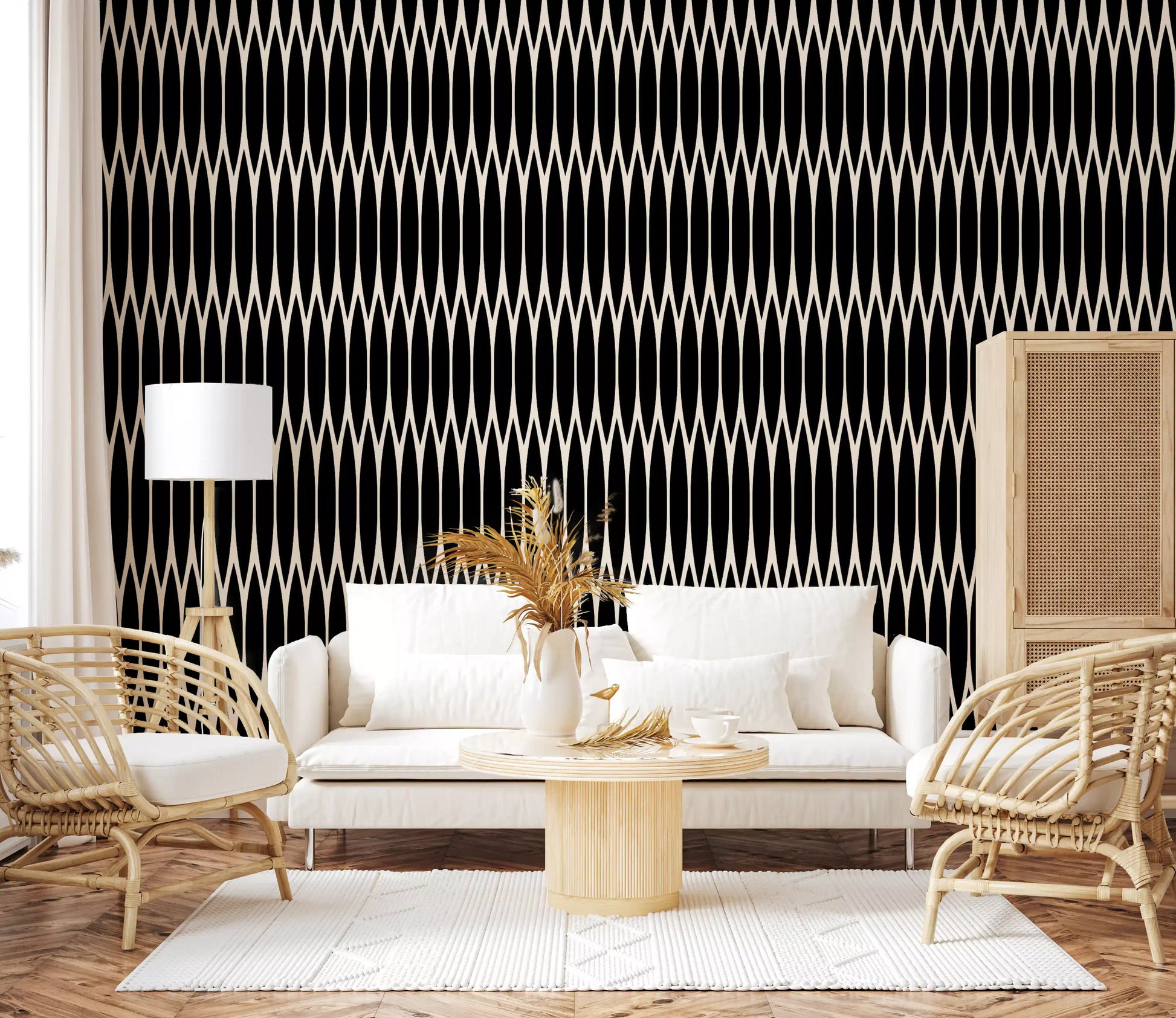 Minimalist Vertical Geometric Lattice Wallpaper⁠