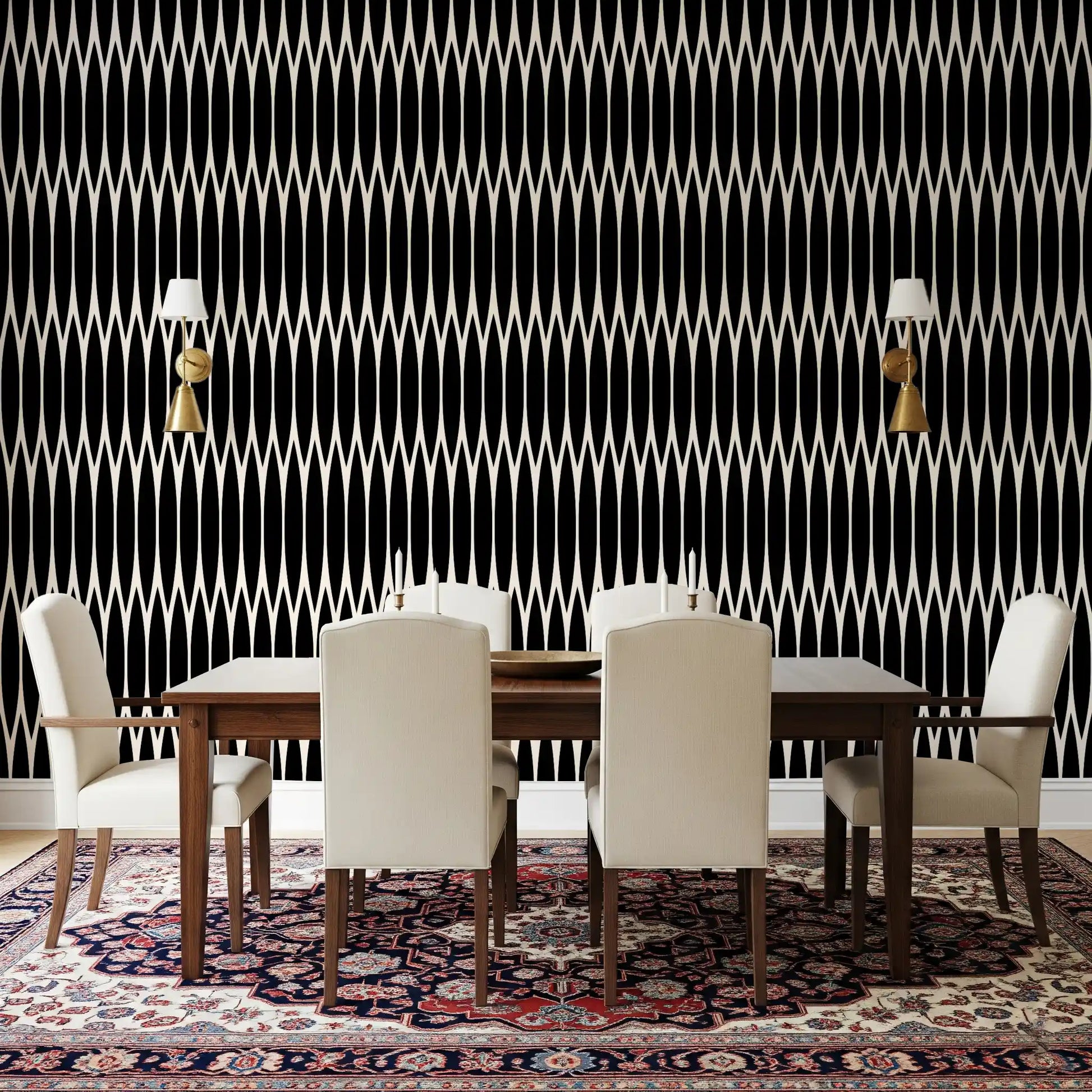 Minimalist Vertical Geometric Lattice Wallpaper⁠