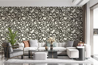 Interwoven Monochromatic Curves Wallpaper⁠