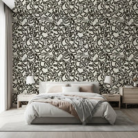 Interwoven Monochromatic Curves Wallpaper⁠