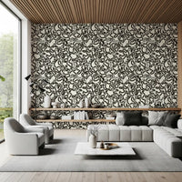 Interwoven Monochromatic Curves Wallpaper⁠
