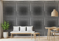 Monochromatic Wavy Grid Wallpaper⁠
