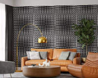 Monochromatic Wavy Grid Wallpaper⁠