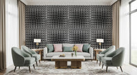 Monochromatic Wavy Grid Wallpaper⁠