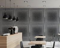Monochromatic Wavy Grid Wallpaper⁠