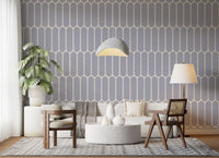 Soft Grey Geometric Arches Wallpaper⁠