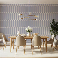 Soft Grey Geometric Arches Wallpaper⁠