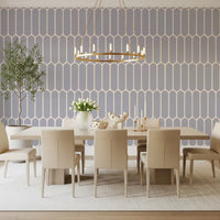 Soft Grey Geometric Arches Wallpaper⁠