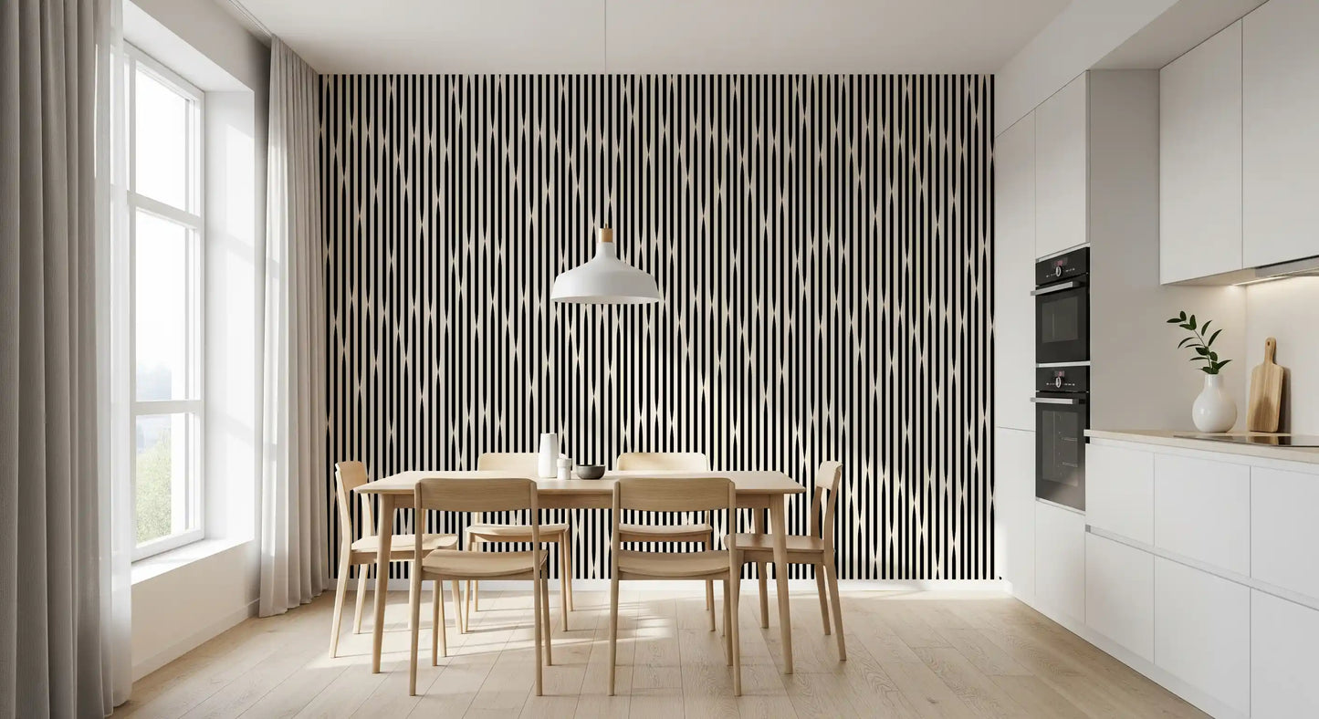 Interlocking Monochromatic Stripes Wallpaper⁠