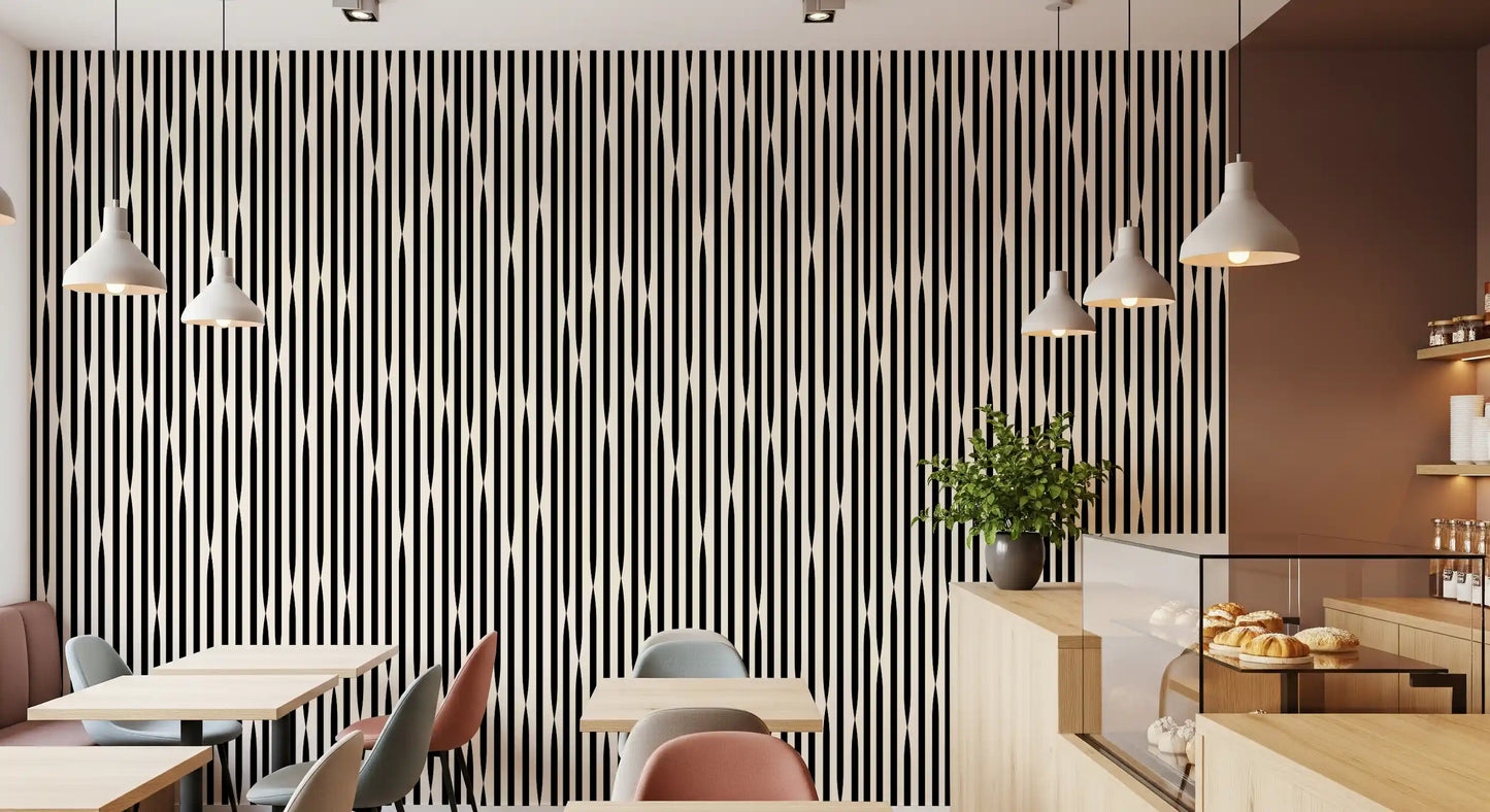 Interlocking Monochromatic Stripes Wallpaper⁠