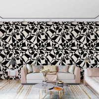 Abstract Geometric Monochrome Flow Wallpaper⁠