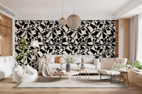 Abstract Geometric Monochrome Flow Wallpaper⁠