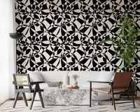 Abstract Geometric Monochrome Flow Wallpaper⁠