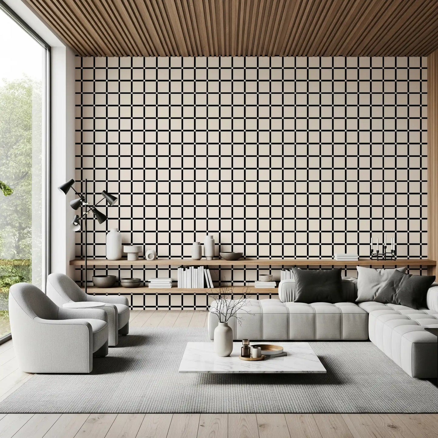 Minimalist Black Grid Wallpaper⁠