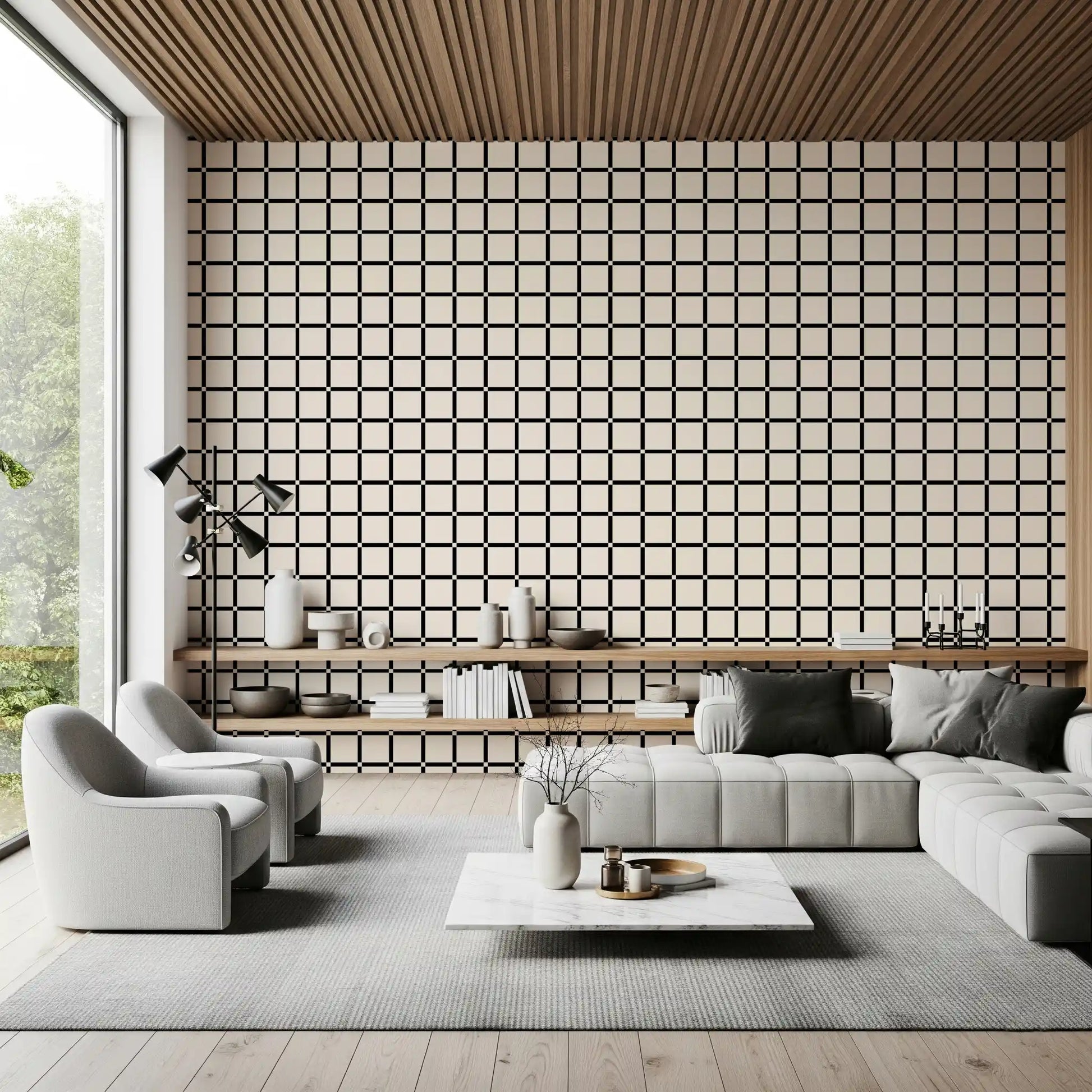 Minimalist Black Grid Wallpaper⁠