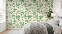 Coastal Breeze Tropical Lineart Wallpaper⁠