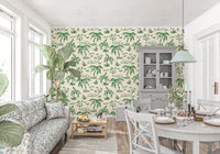 Coastal Breeze Tropical Lineart Wallpaper⁠