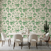 Coastal Breeze Tropical Lineart Wallpaper⁠