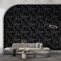 Enchanted Monochrome Garden Wallpaper⁠