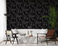 Enchanted Monochrome Garden Wallpaper⁠