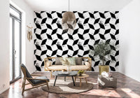 Abstract Painted Grid Monochrome Wallpaper⁠