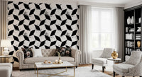 Abstract Painted Grid Monochrome Wallpaper⁠