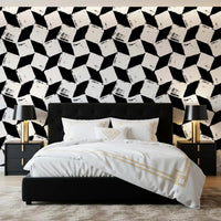 Abstract Painted Grid Monochrome Wallpaper⁠
