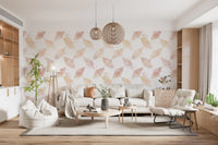 Layered Peach Geometric Blocks Wallpaper⁠