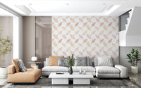 Layered Peach Geometric Blocks Wallpaper⁠