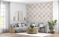 Layered Peach Geometric Blocks Wallpaper⁠