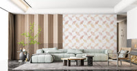 Layered Peach Geometric Blocks Wallpaper⁠
