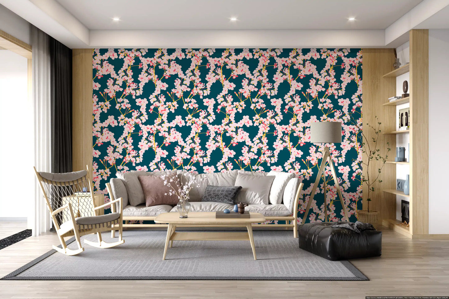 Midnight Cherry Blossom Trails Wallpaper⁠