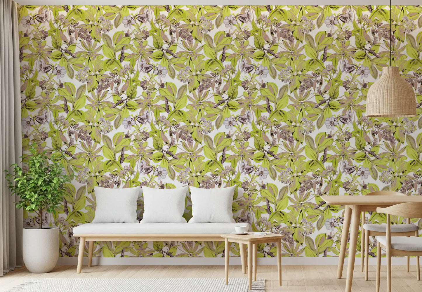 Lush Botanical Garden Foliage Wallpaper⁠