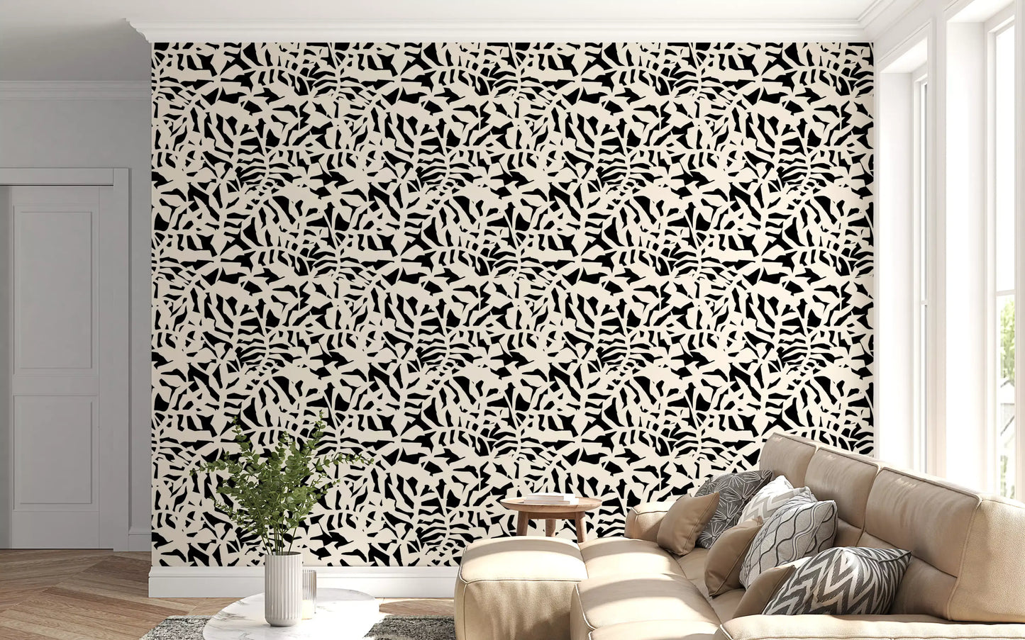 Graphic Botanical Silhouette Wallpaper⁠