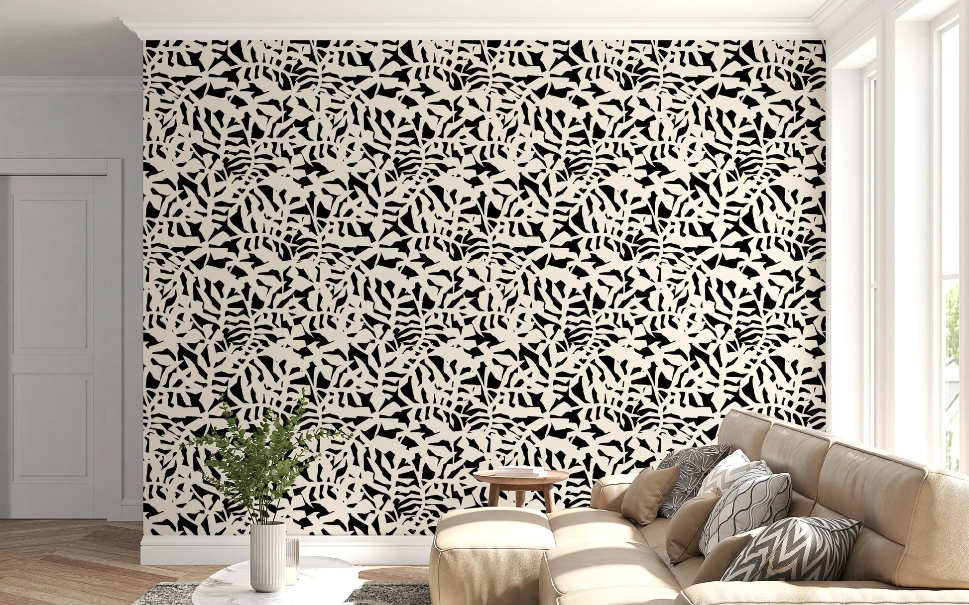 Graphic Botanical Silhouette Wallpaper⁠