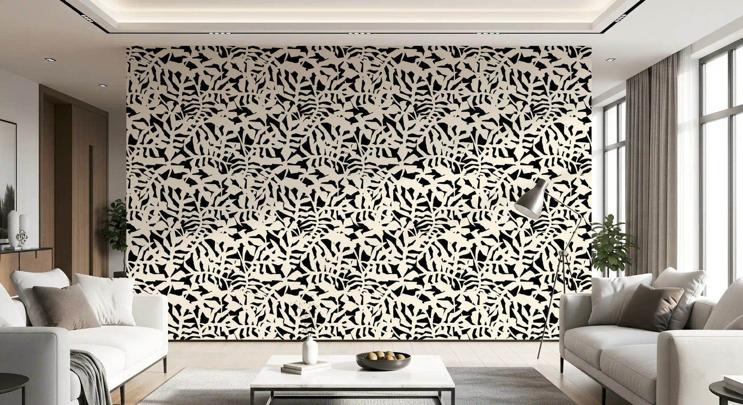 Graphic Botanical Silhouette Wallpaper⁠