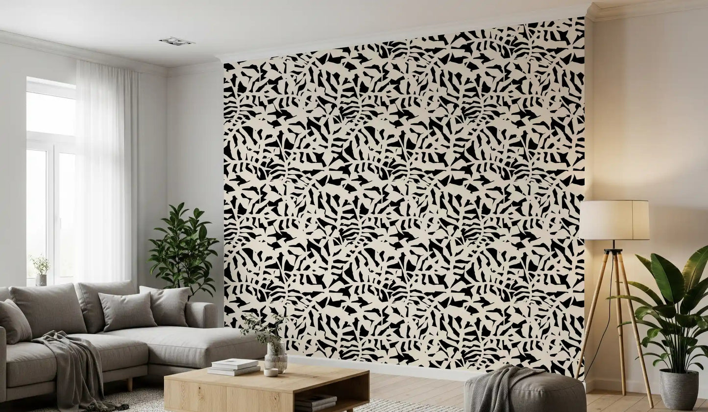 Graphic Botanical Silhouette Wallpaper⁠