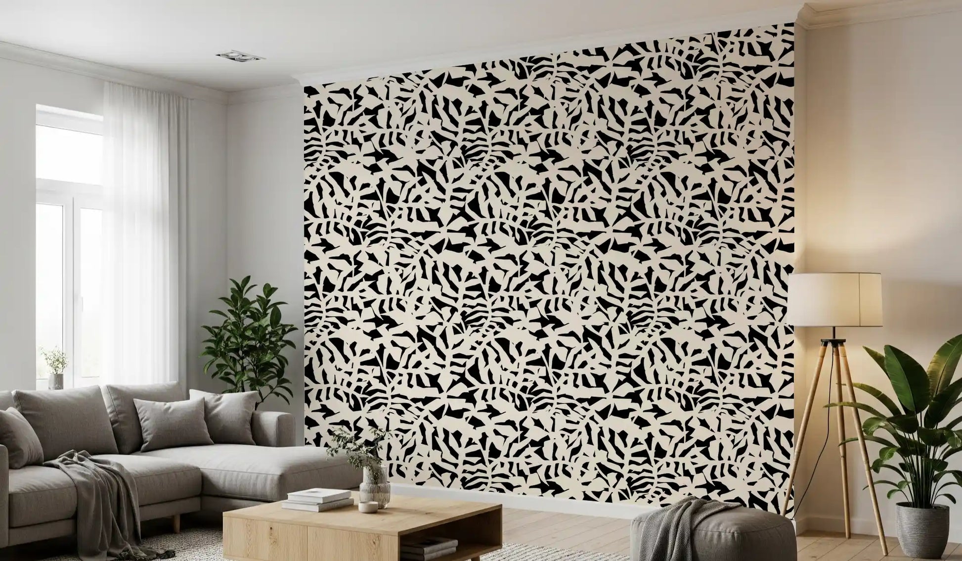 Graphic Botanical Silhouette Wallpaper⁠