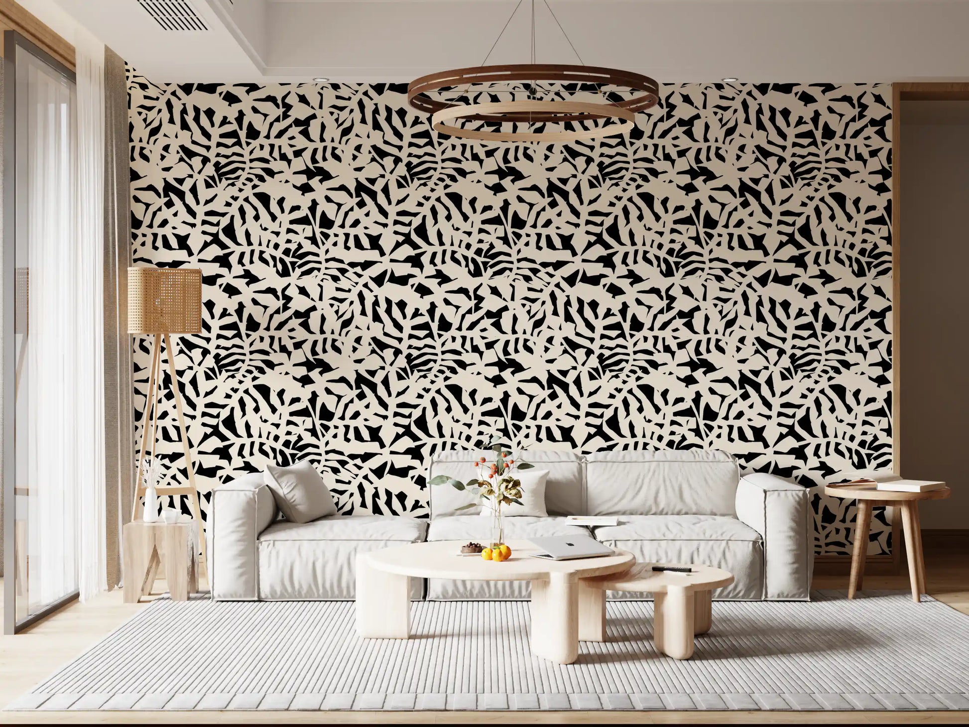 Graphic Botanical Silhouette Wallpaper⁠