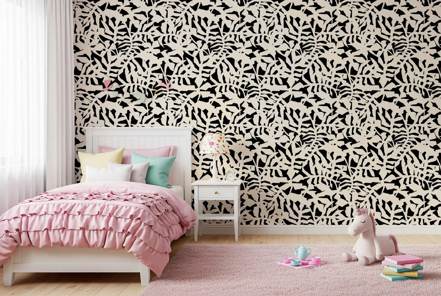 Graphic Botanical Silhouette Wallpaper⁠