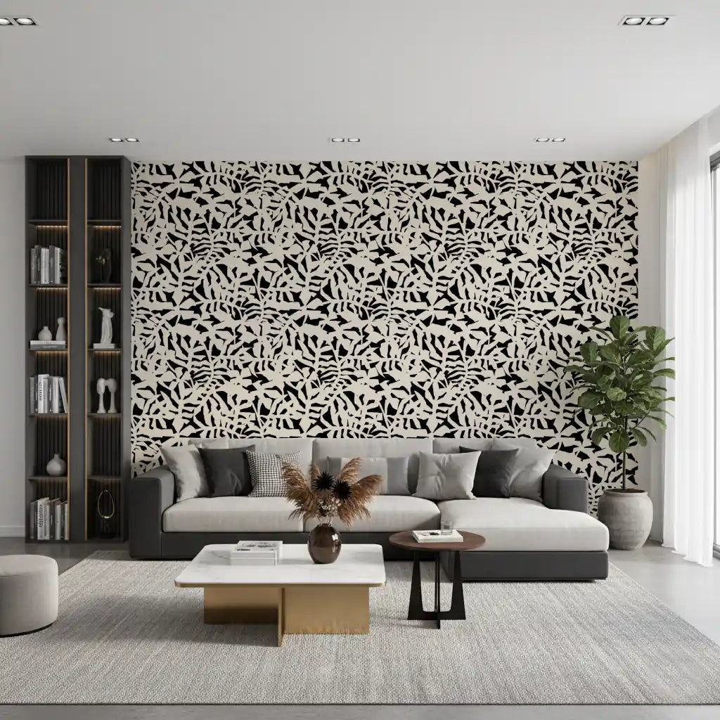 Graphic Botanical Silhouette Wallpaper⁠