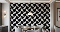 Monochrome Square Brushwork Wallpaper⁠