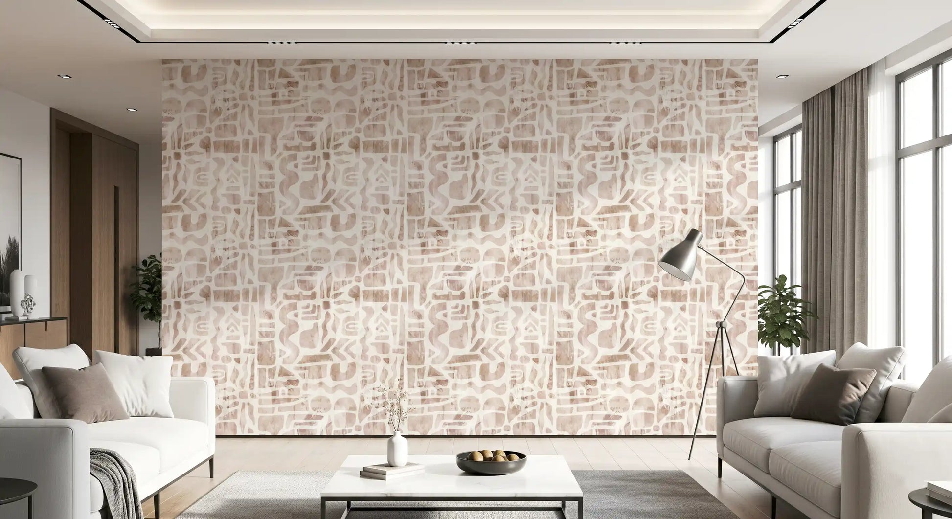 Soft Earthy Abstract Collage Wallpaper⁠