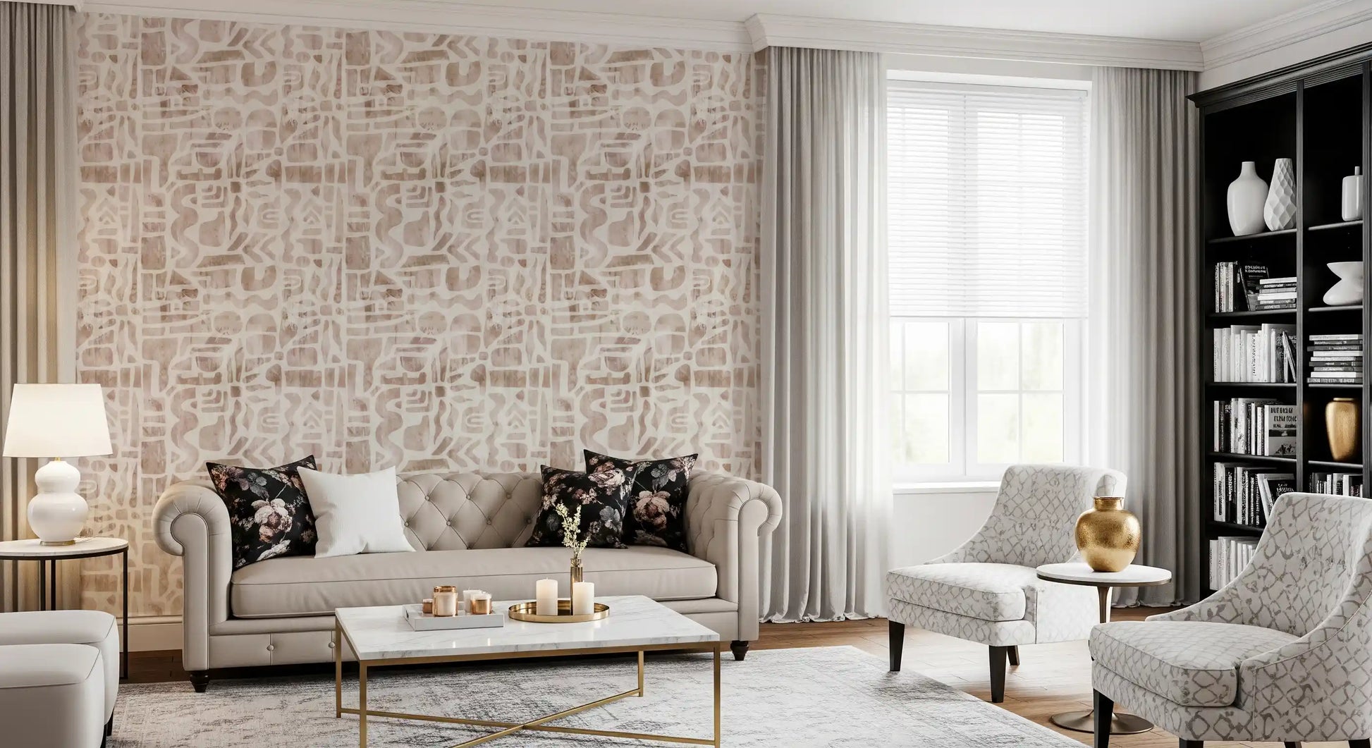 Soft Earthy Abstract Collage Wallpaper⁠