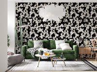 Abstract Cream Branch Pattern Wallpaper⁠
