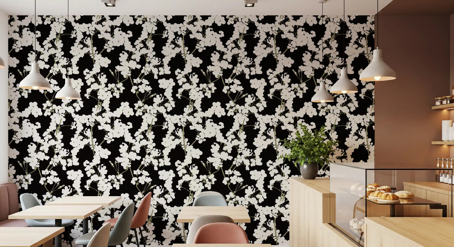 Abstract Cream Branch Pattern Wallpaper⁠