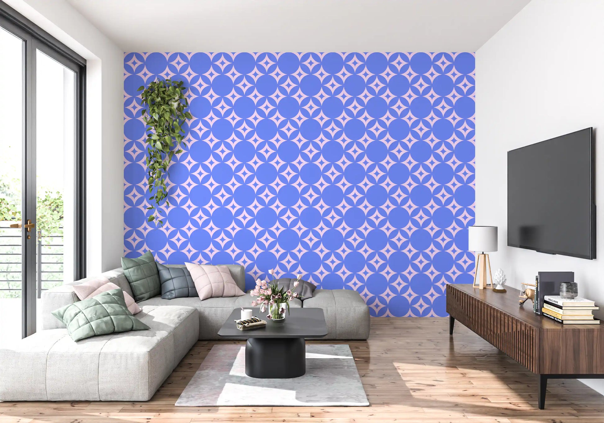 Geometric Starburst Pattern Wallpaper⁠