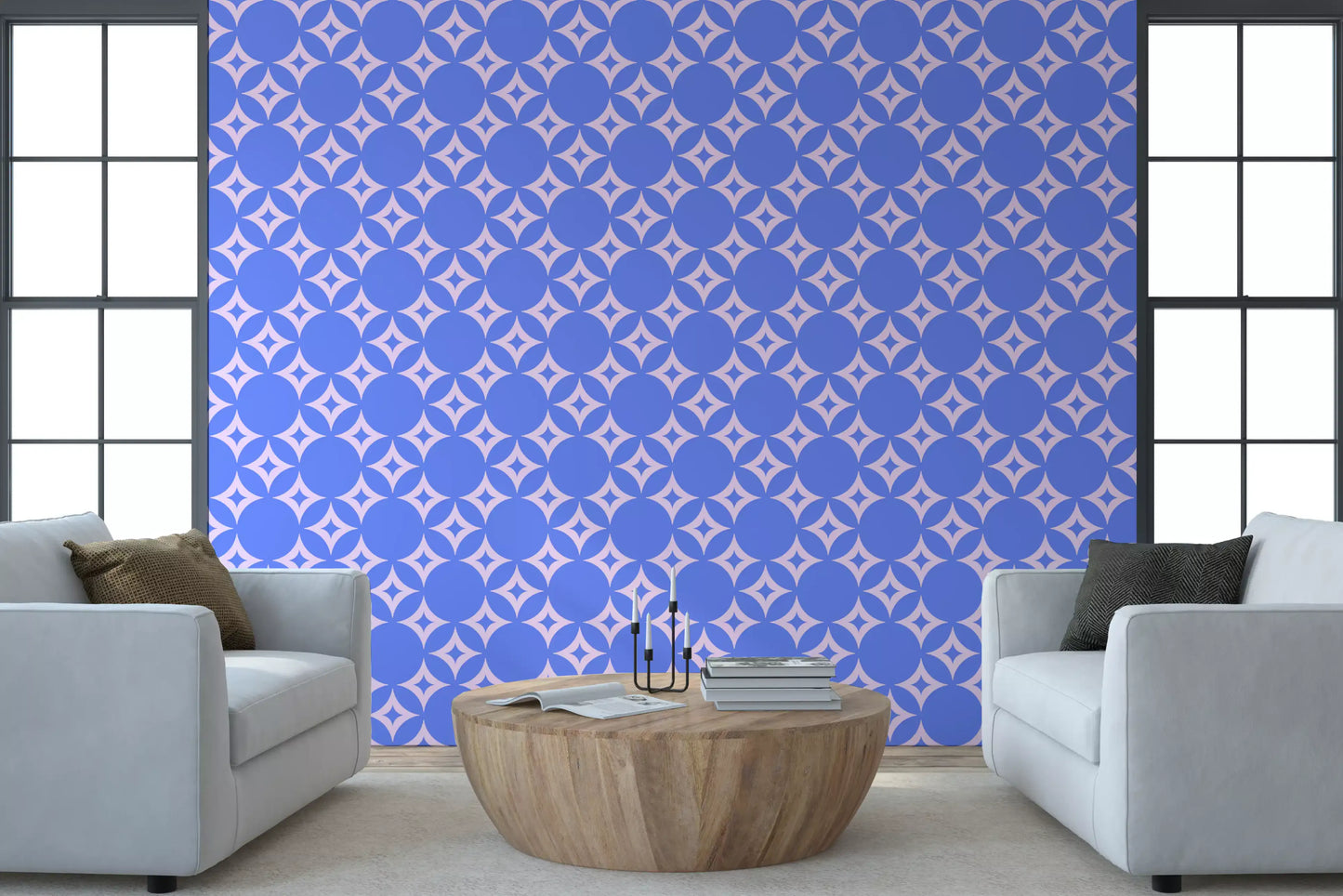 Geometric Starburst Pattern Wallpaper⁠