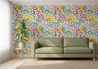 Playful Rainbow Swirls Wallpaper⁠